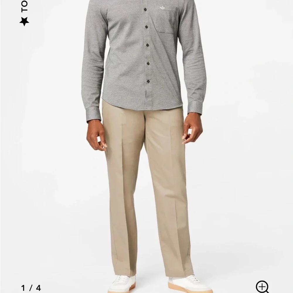 Dockers easy‎ khaki classic fit stretch pants no wrinkles size 40x30 NEW!